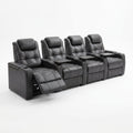 Home Theater Recliners Designed for Premium Comfort, Power Reclining, Cup Holders, Vegan Leather