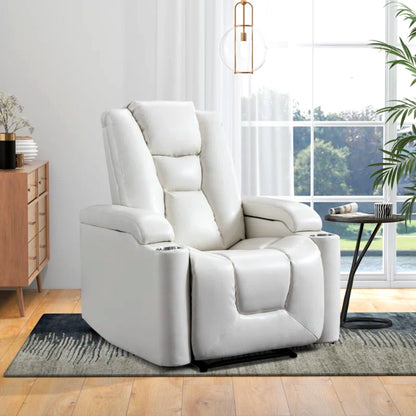 Faux Leather Power Home Theater Recliner